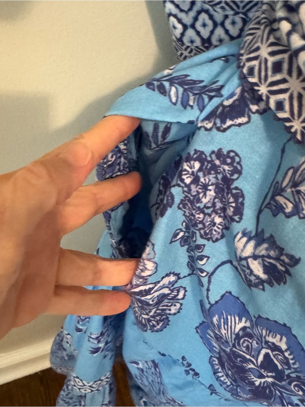 CELINA MOON Blue Floral Maxi Dress with Patterned Sash - Picture 11 of 15
